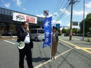 終戦記念日街頭演説の様子