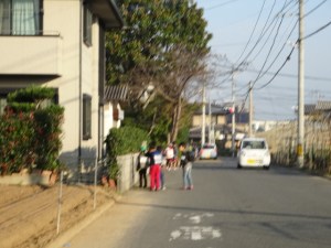 交差点付近の通学路