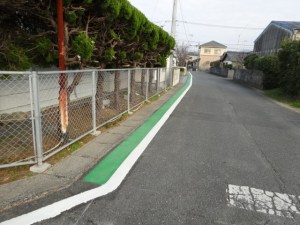 前原南公民館前に新設されたグリーンベルト